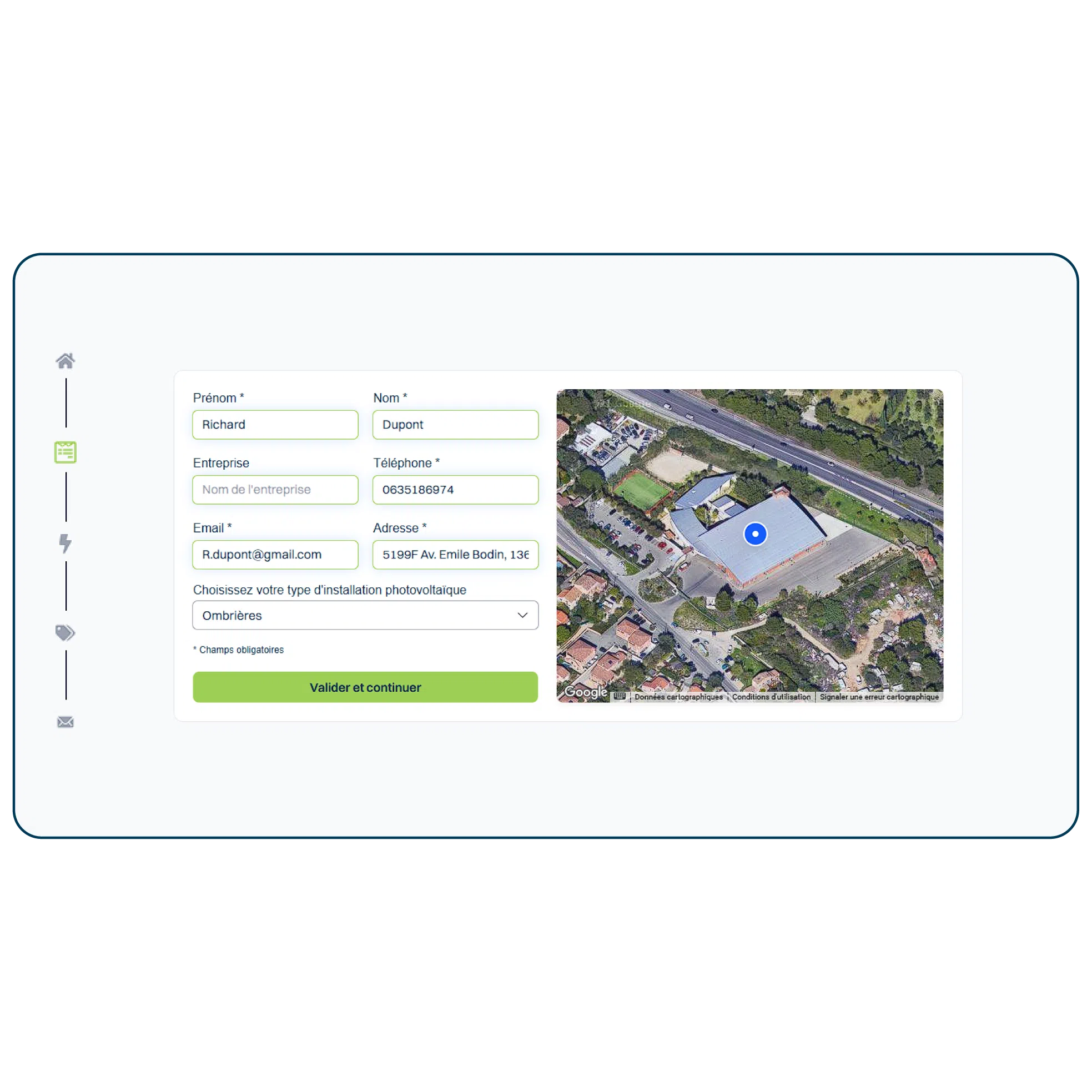 Formulaire leads site web client