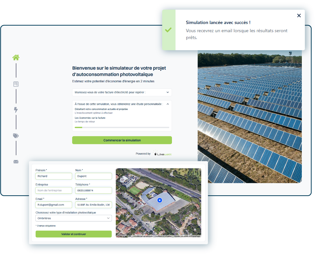 Optiwize Leads, simulateur photovoltaïque