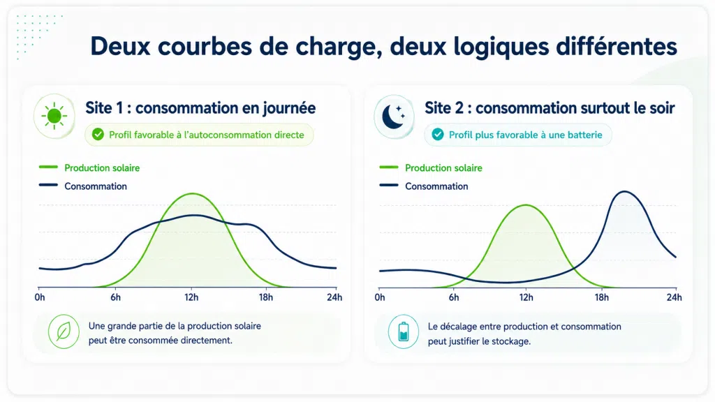 Comparaison des courbes de charges en fonction de la consommation
