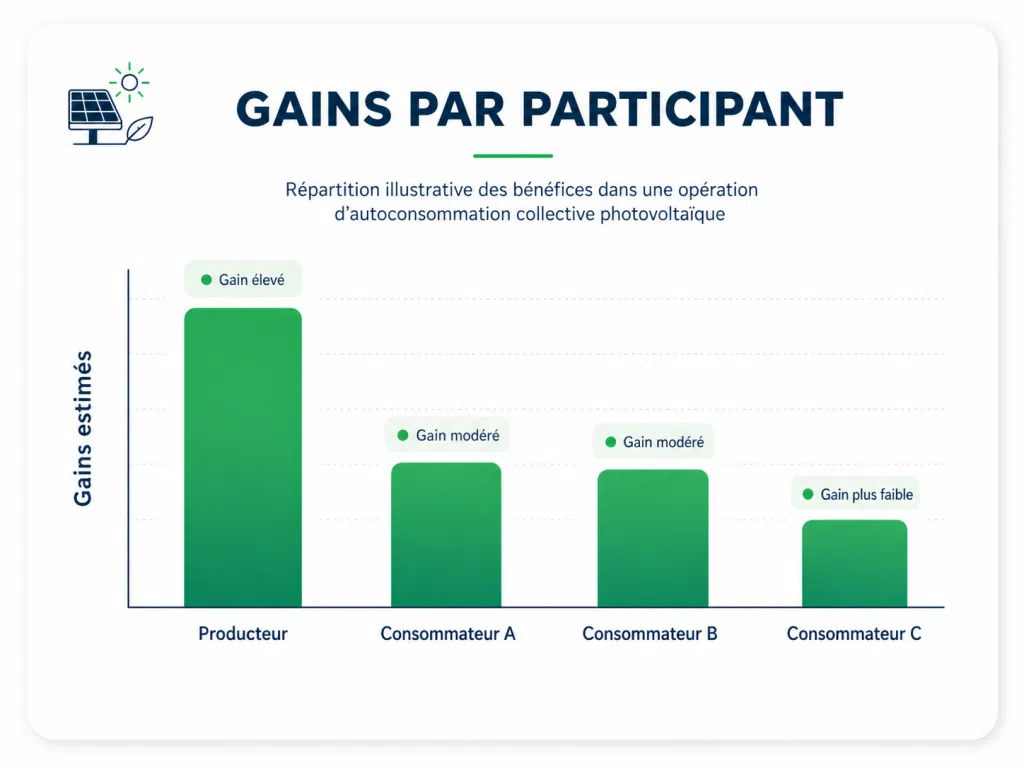 Schéma illustrant les gains par participant